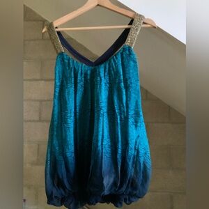 Akiko silk beaded strap top sz s